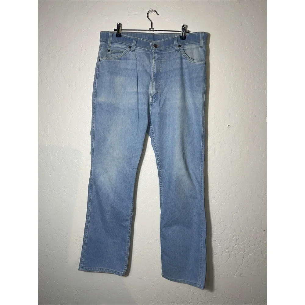 Vintage 80s Levi's Light Blue Denim Jeans USA Brown Tab 38x32 Excellent ✅ (278)